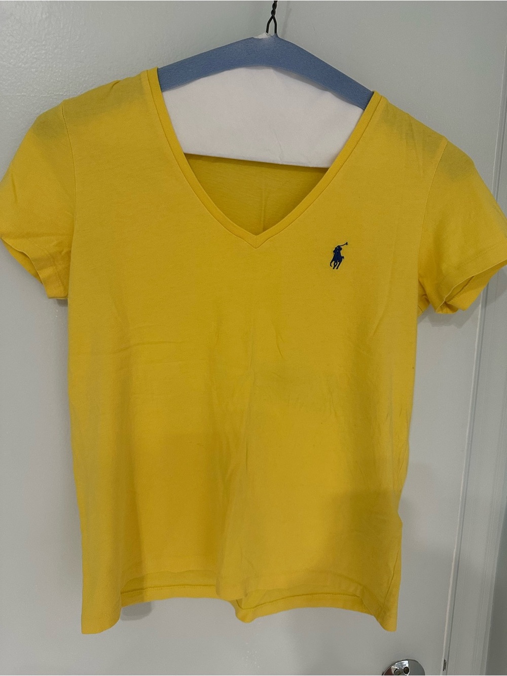 Ralph Lauren Kids Yellow V-Neck Tee with Navy Pony